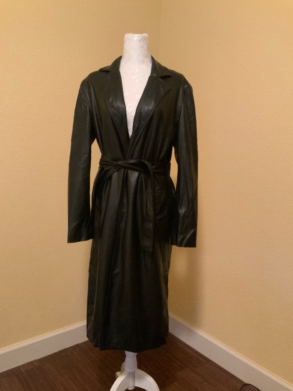 TRUTH by Republic Faux Leather Belted Trench Coat